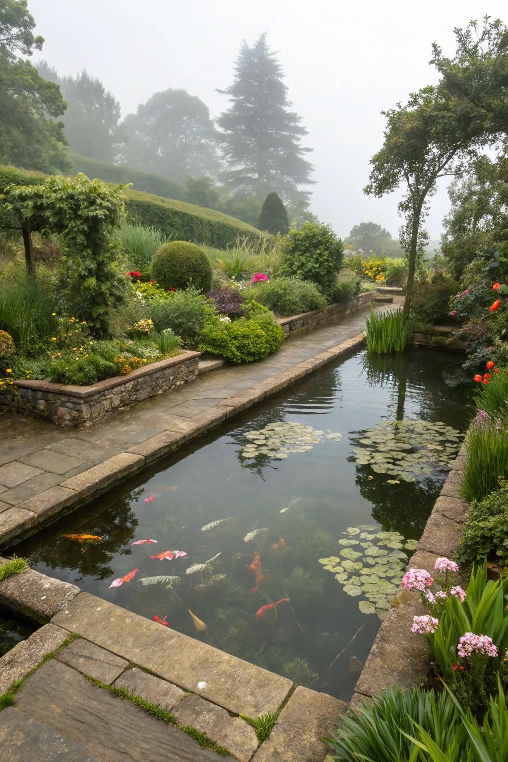 Clear paths make pond maintenance easy and enjoyable.
