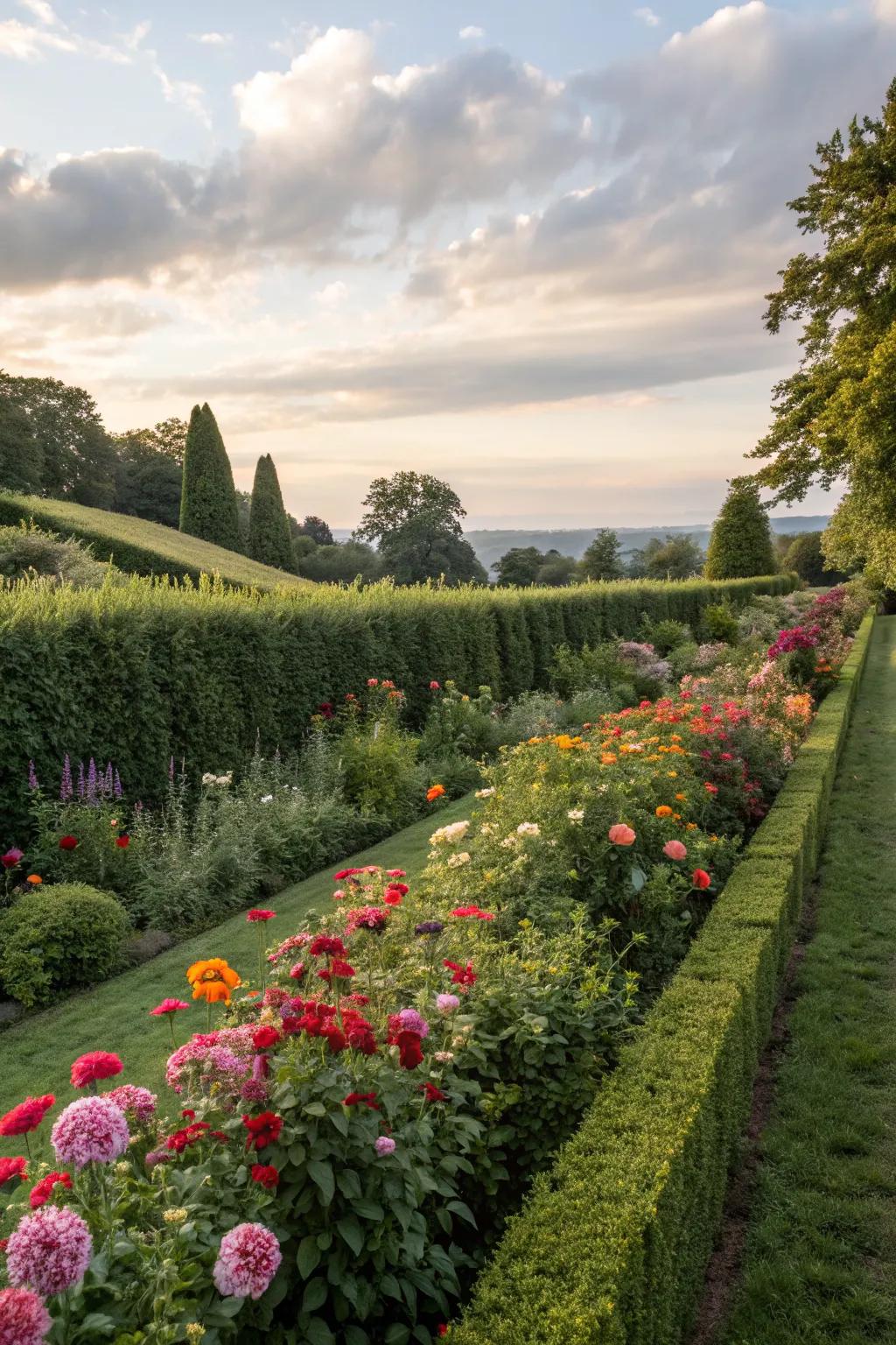 Hedge borders offer a lush and evolving garden edge.