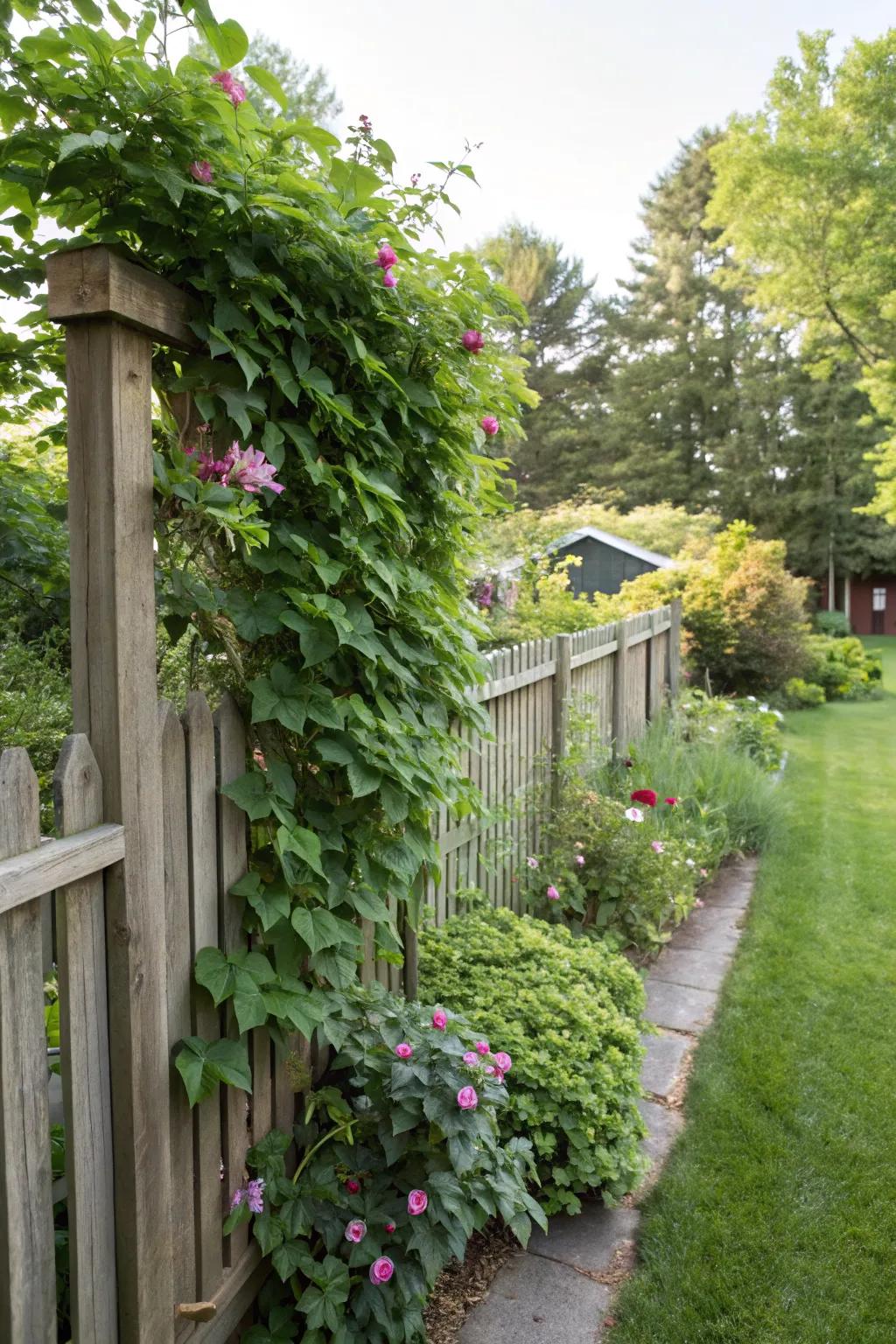 Elegance and privacy with climbing vines.