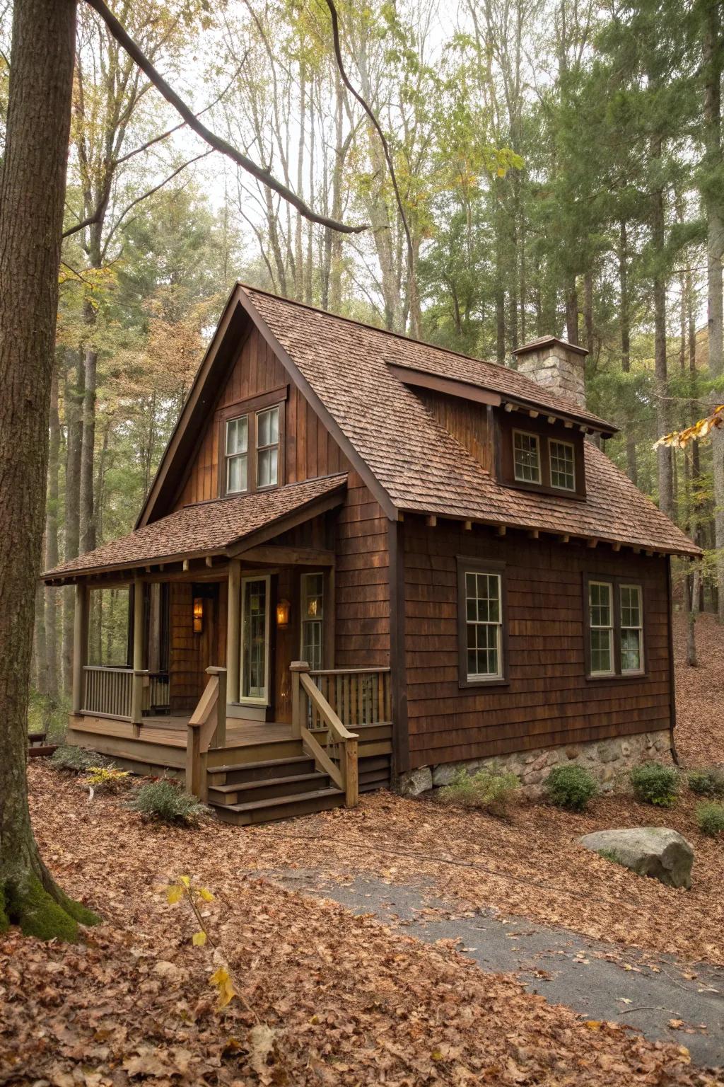Chocolate brown adds depth and coziness.