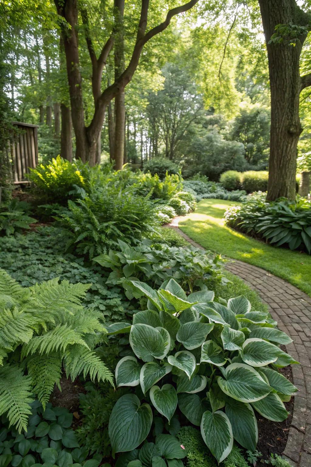 Embrace shade with lush plantings.
