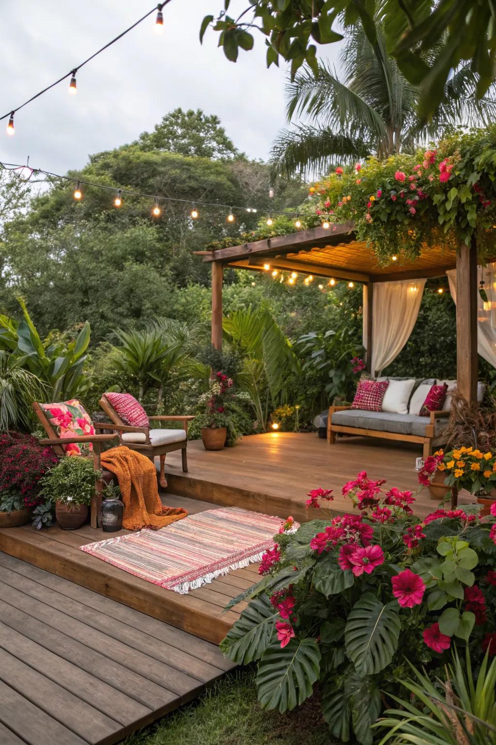 Escape to a tropical paradise on your own deck.