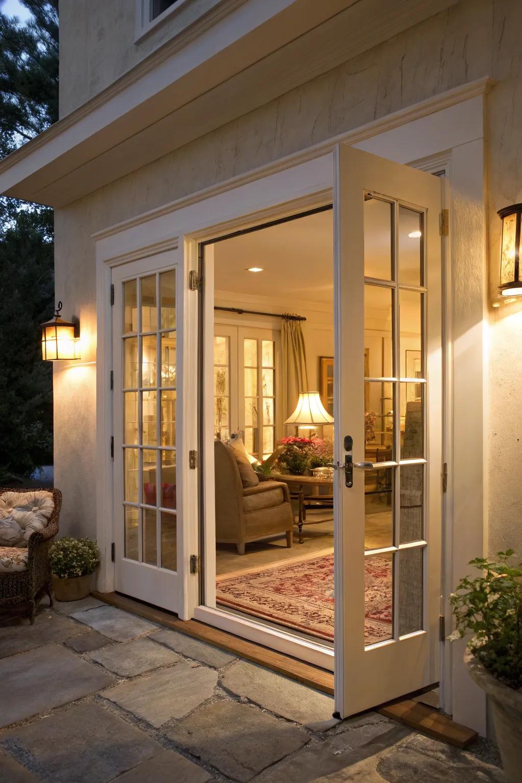 Energy-efficient French doors for a sustainable home.