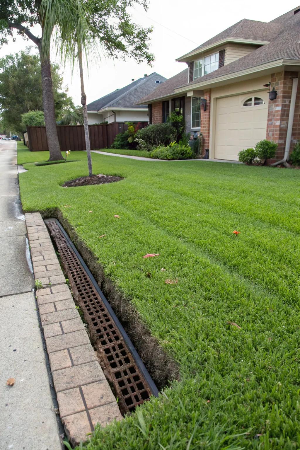 Achieve a clean look with a hidden French drain design.