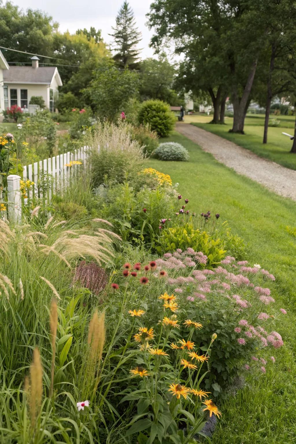 A prairie-inspired garden with native plantings.