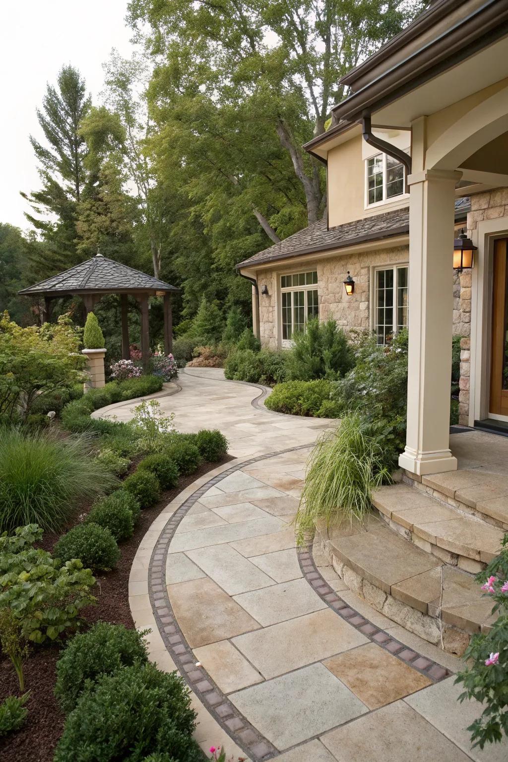 Balance your patio design with hard and soft edges.