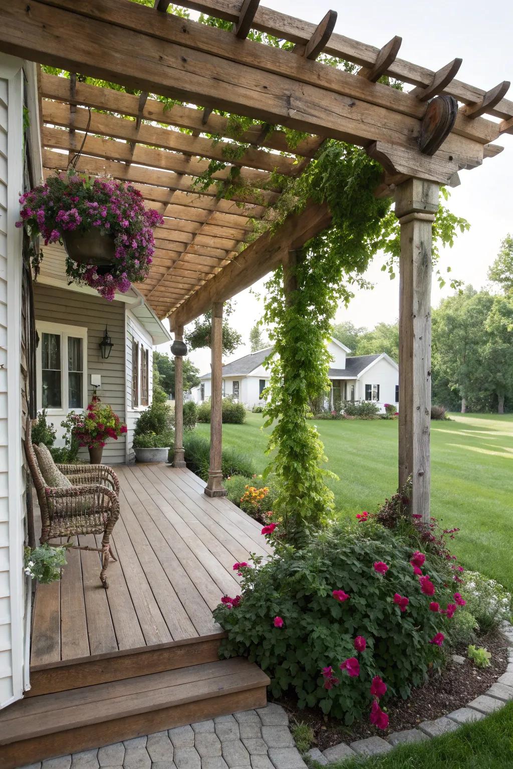 A pergola that adds architectural interest and shade.