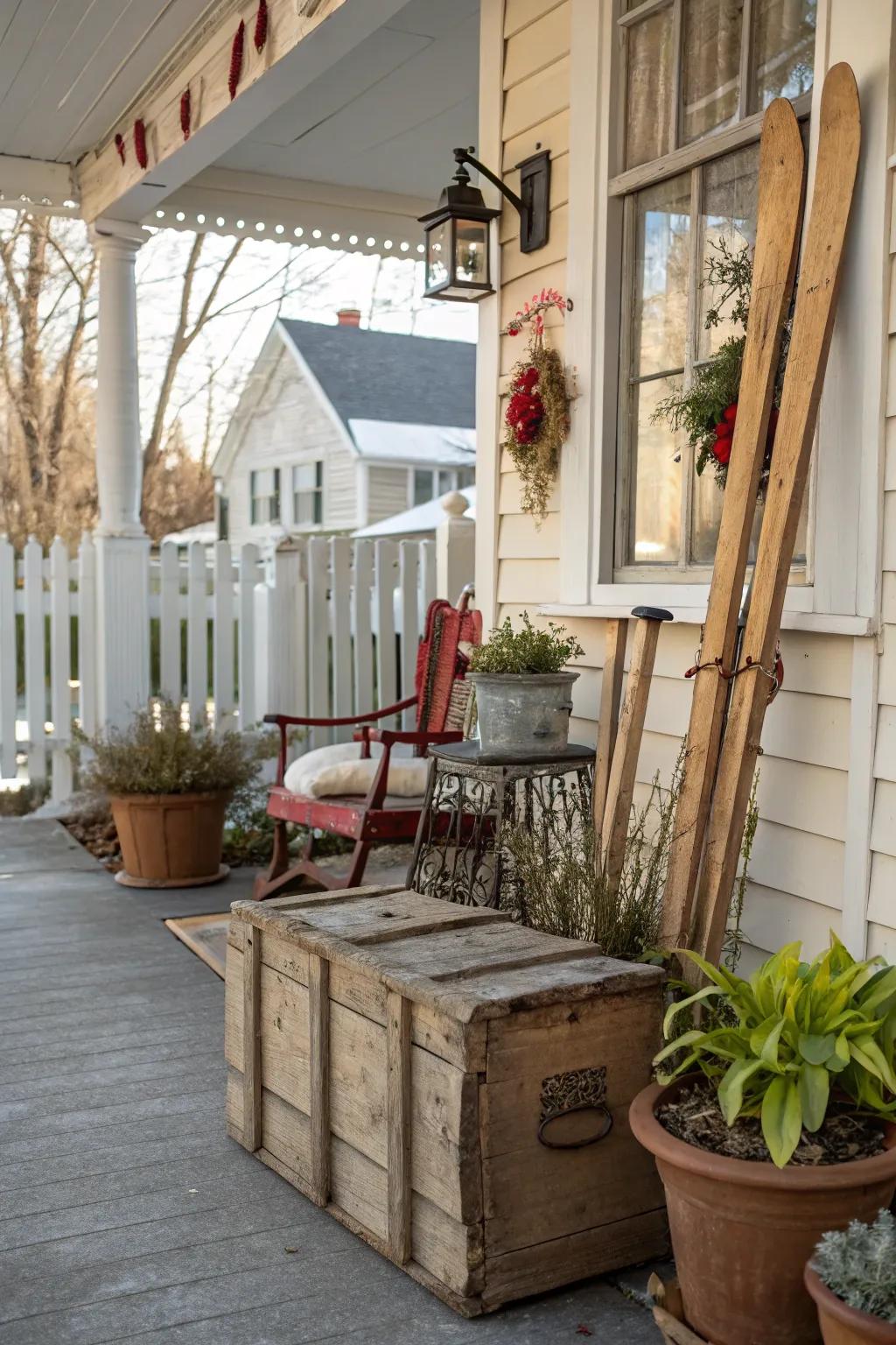 Vintage finds bring a nostalgic flair to the holiday decor.