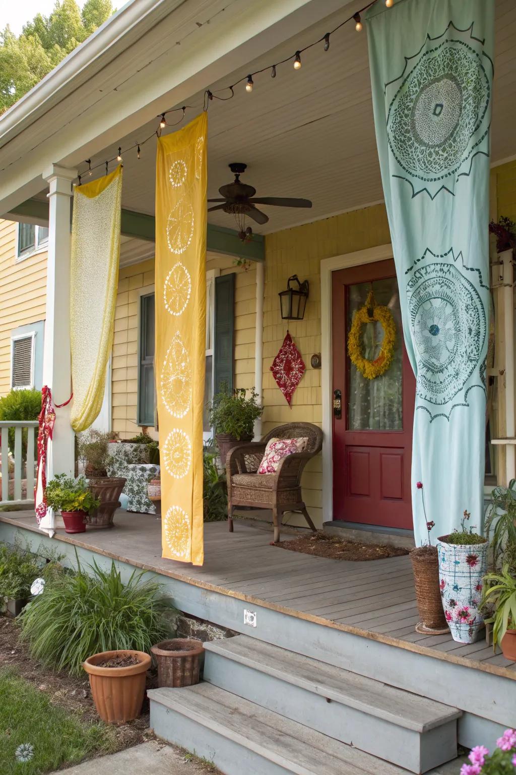DIY curtains showcase personal creativity.