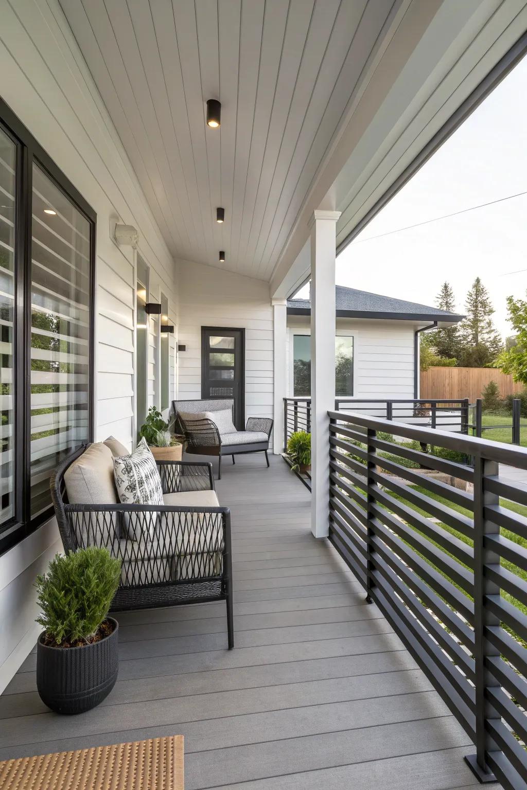Horizontal slats offer a sleek, contemporary style.