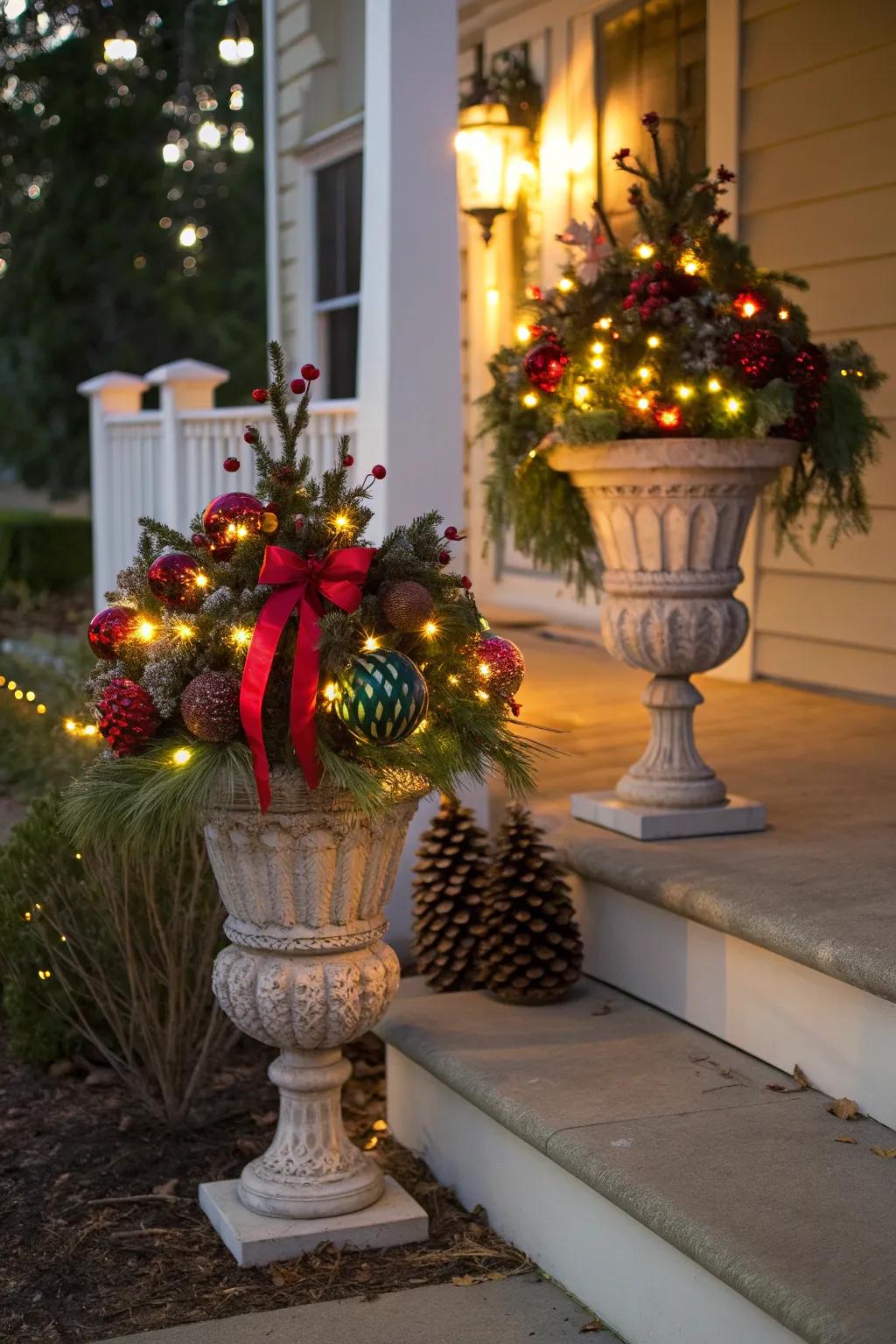 Celebrate the season with themed holiday urns.
