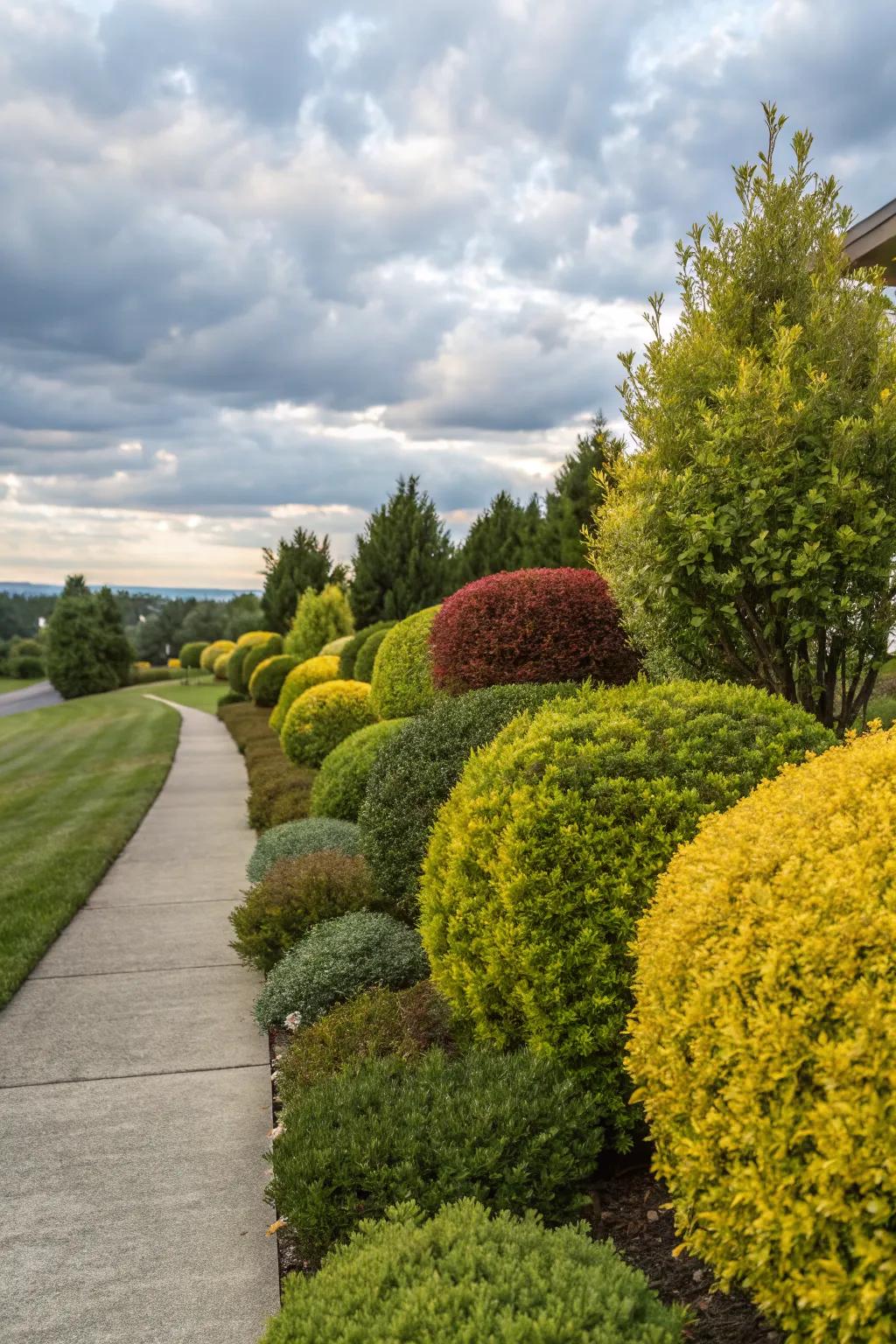 Use contrasting foliage to make your garden stand out.