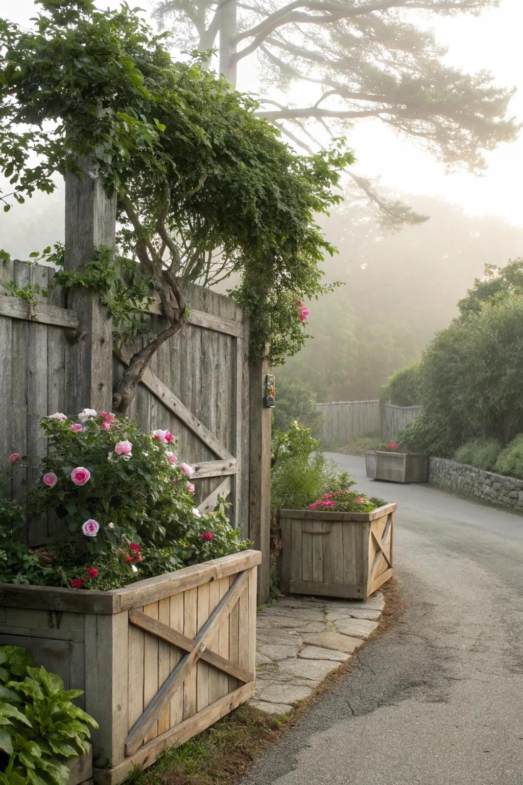 Rustic wooden accents offer charm and sustainability.