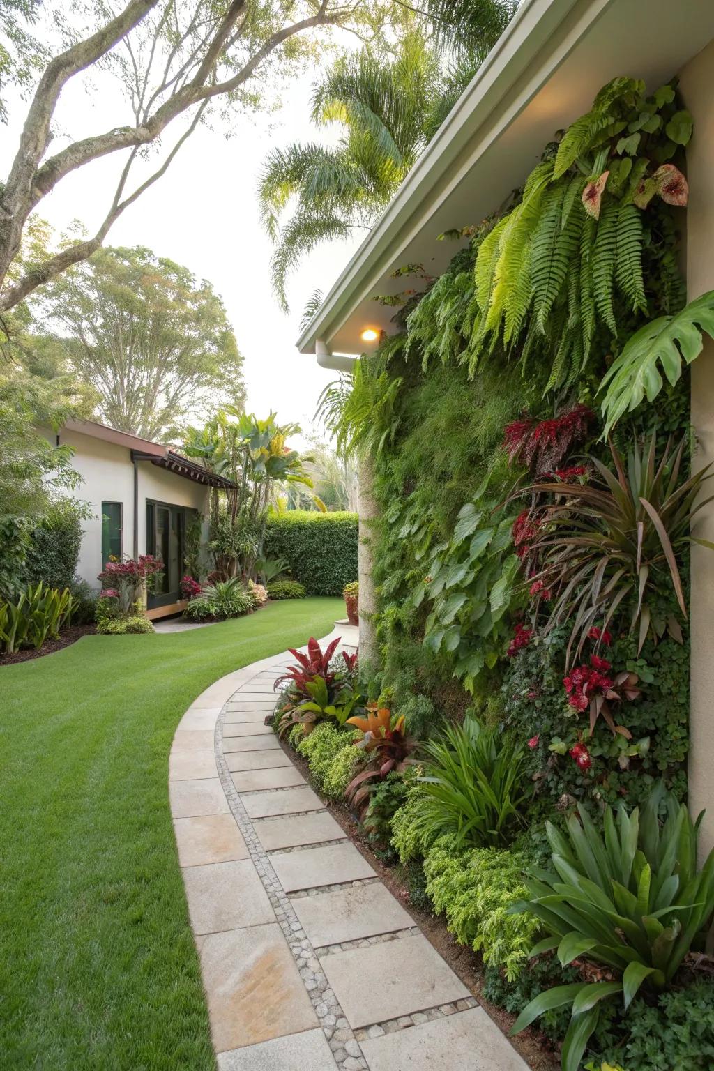 Living walls create a lush, green backdrop in small spaces.