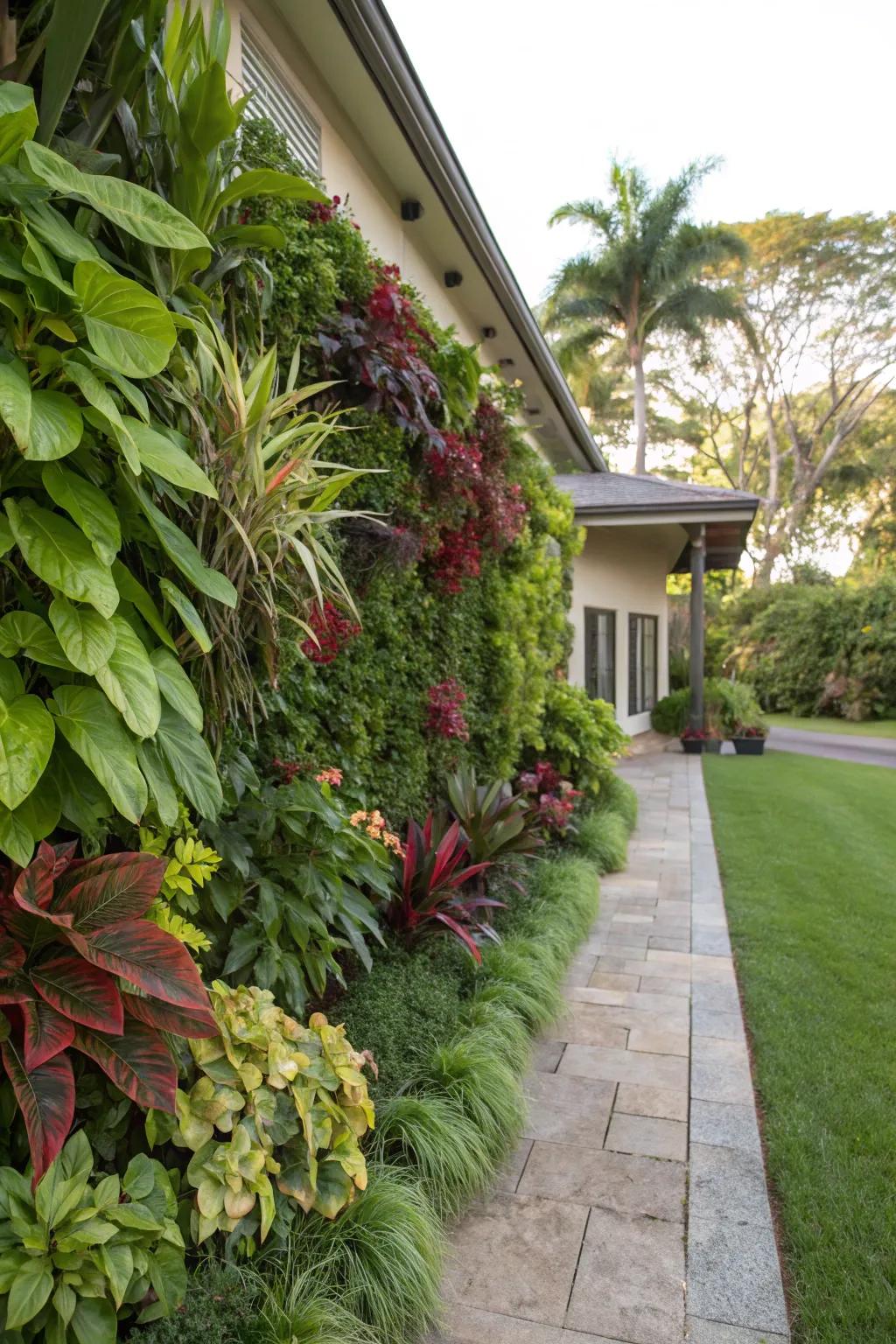 Living walls provide modern aesthetics and privacy.