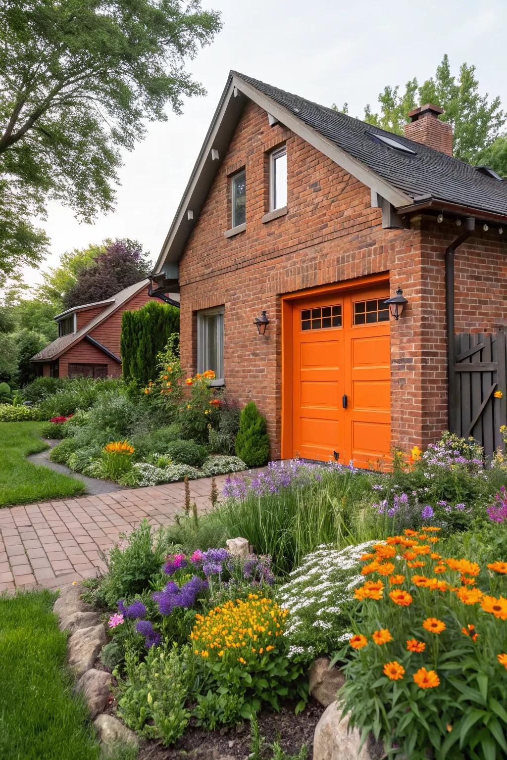 Bold orange creates a vibrant and energetic facade.