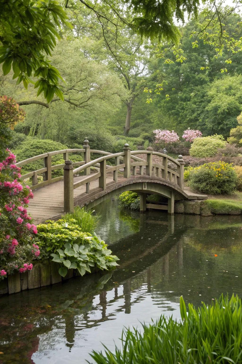 A bridge that doubles as a seating area for relaxation.