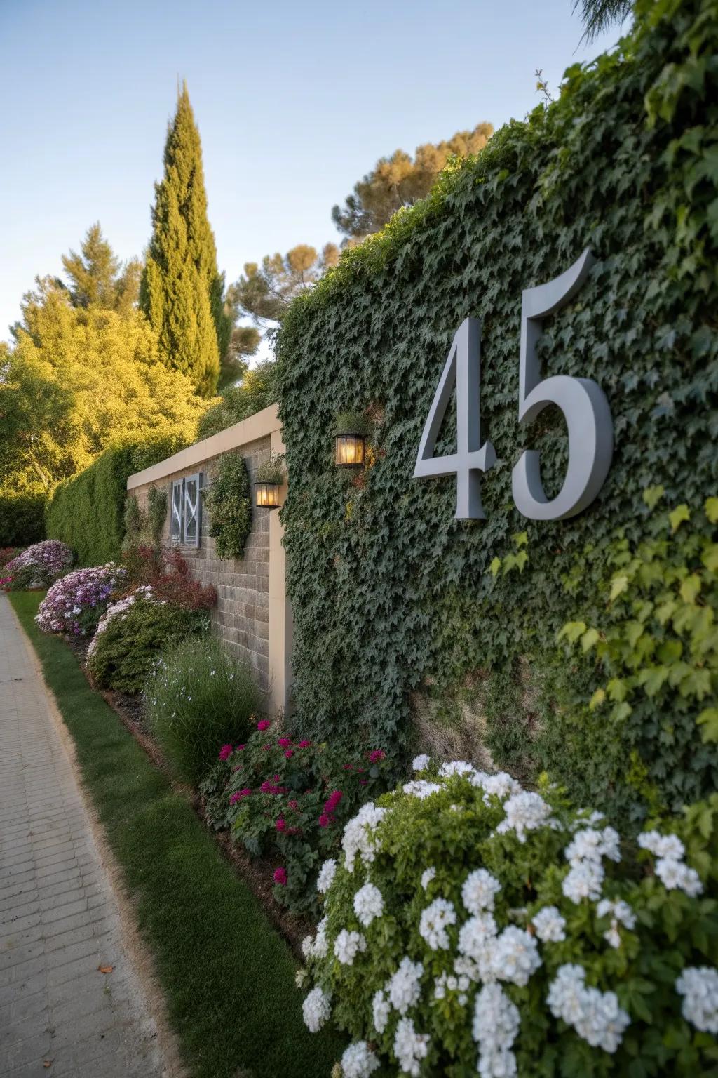 Oversized house numbers add a bold statement to your garden wall.