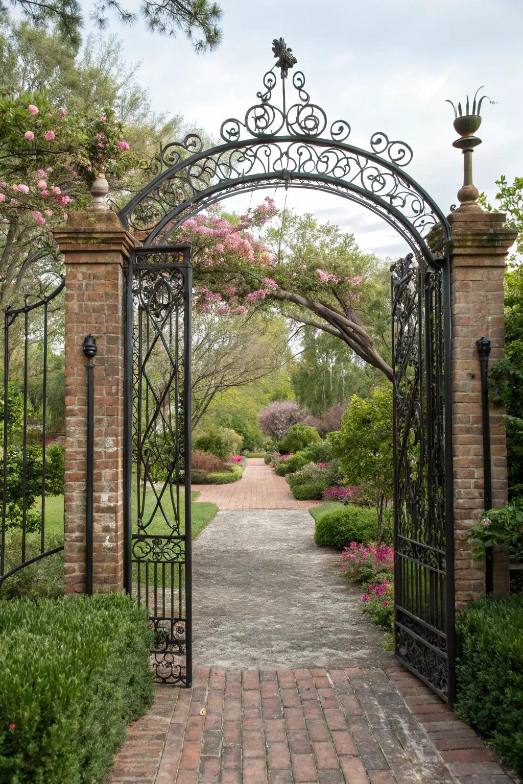 Wrought iron gates offer timeless elegance and durability.