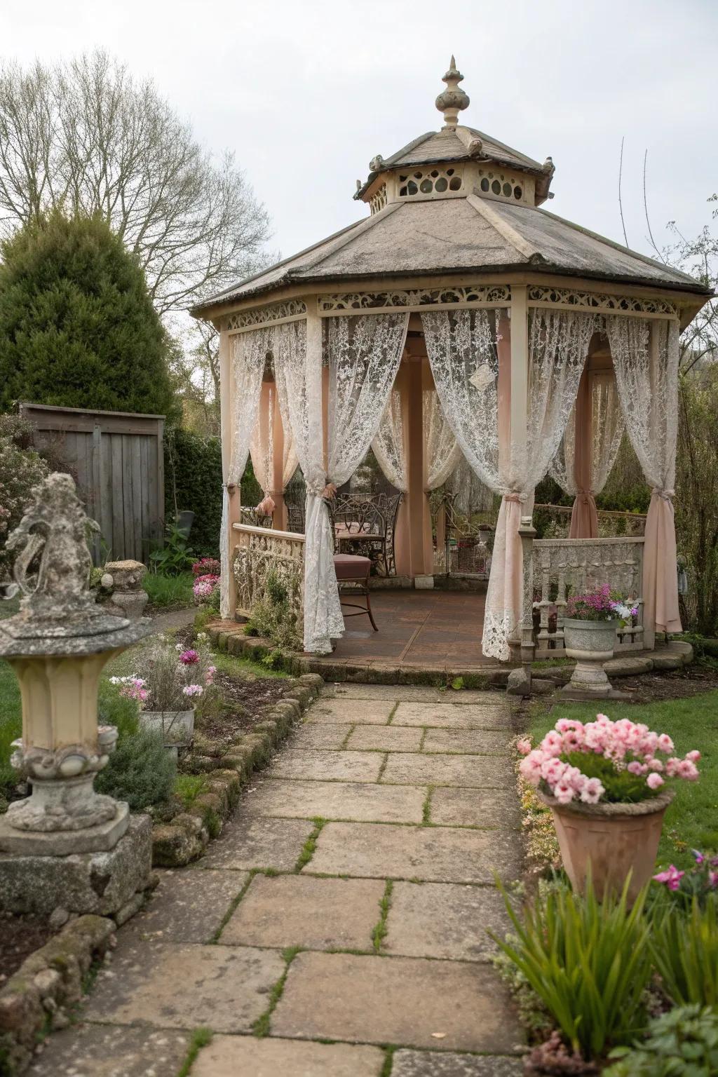 Vintage-inspired curtains add charm and character.