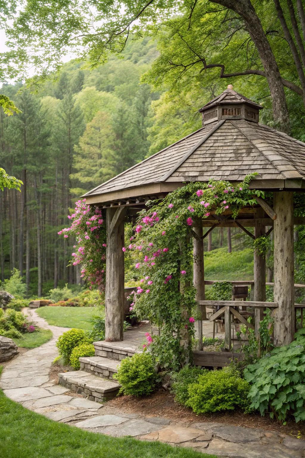 Rustic elements bring timeless charm.