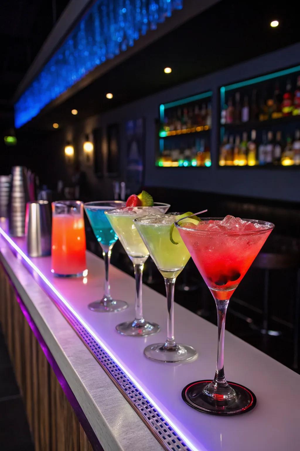 Glowing cocktails are a delightful visual treat.