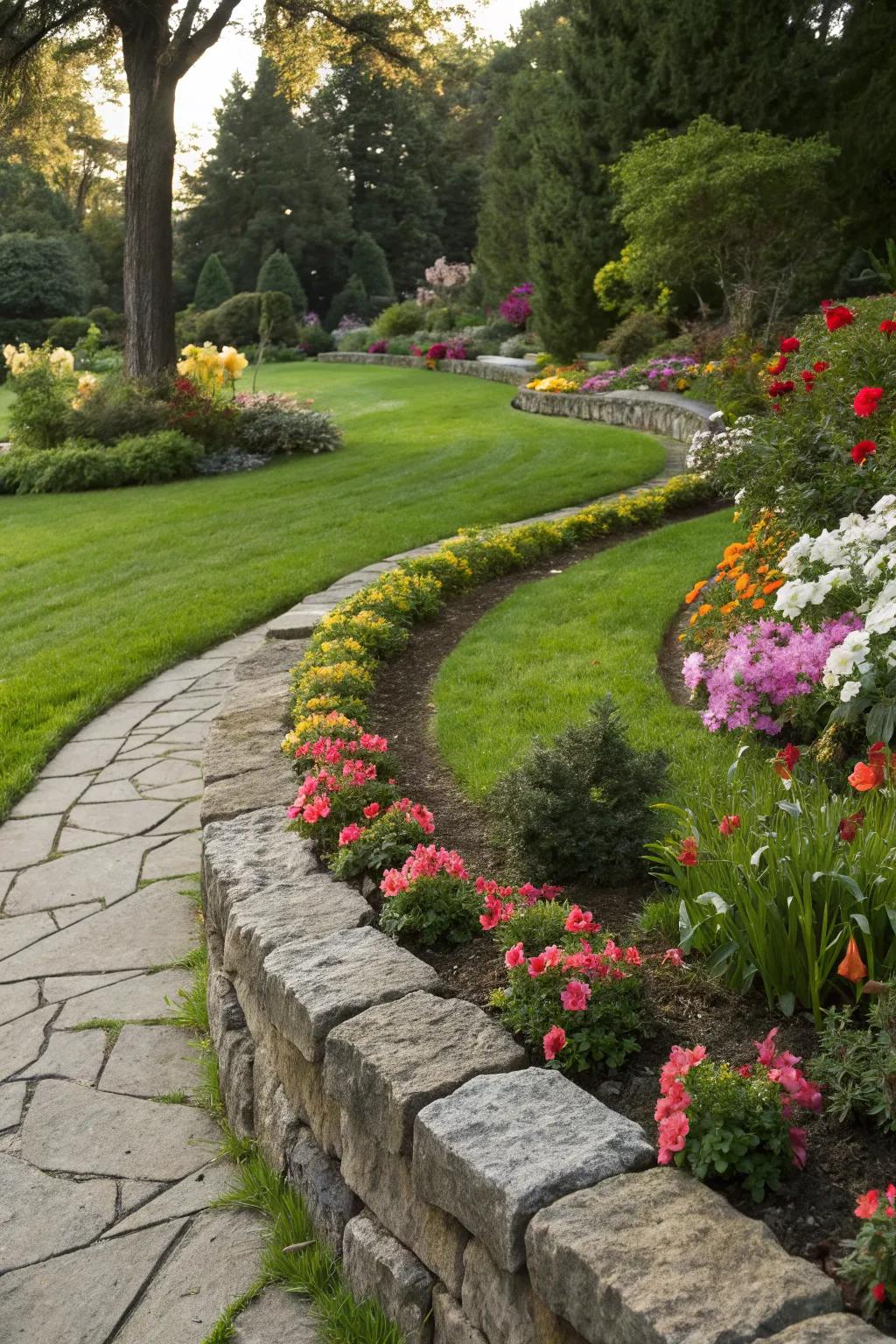 Edging provides clean lines and separates different garden areas