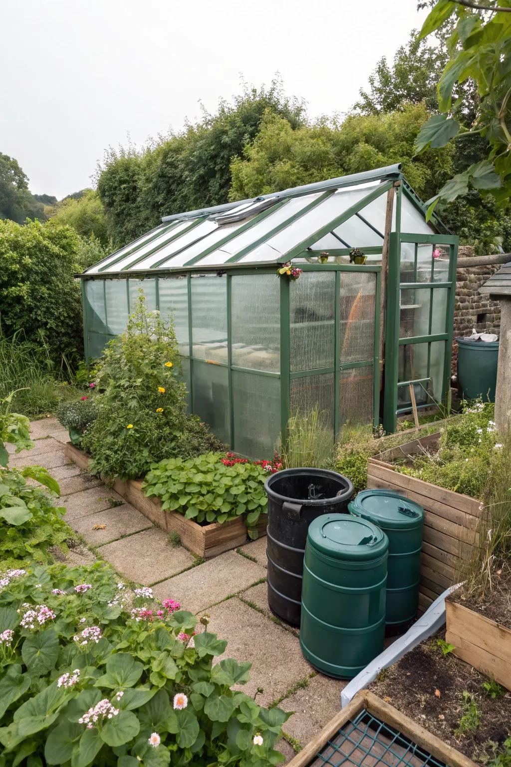 Choose sustainability with a recycled plastic base for your greenhouse.