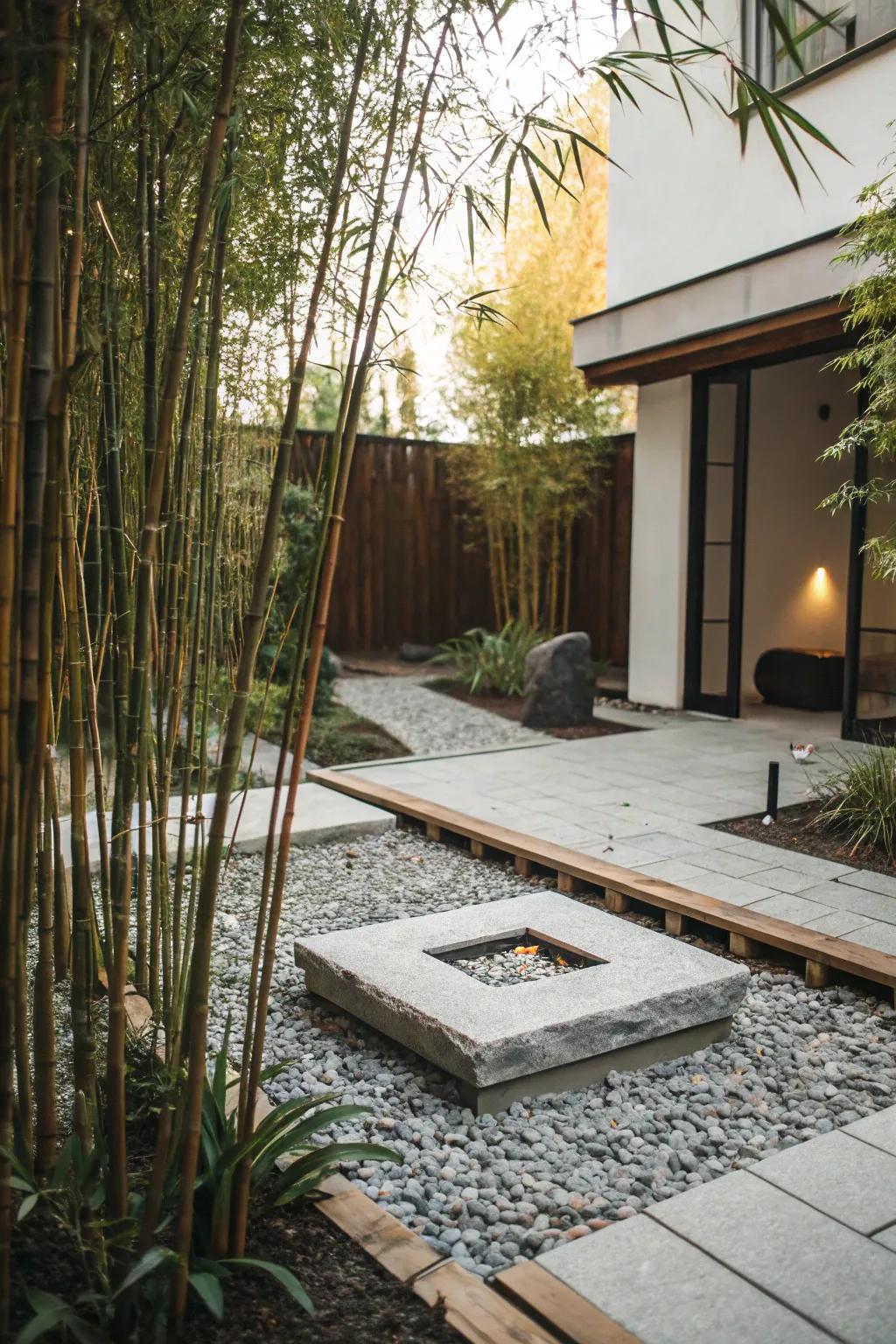 A Zen garden deck offers a peaceful retreat.