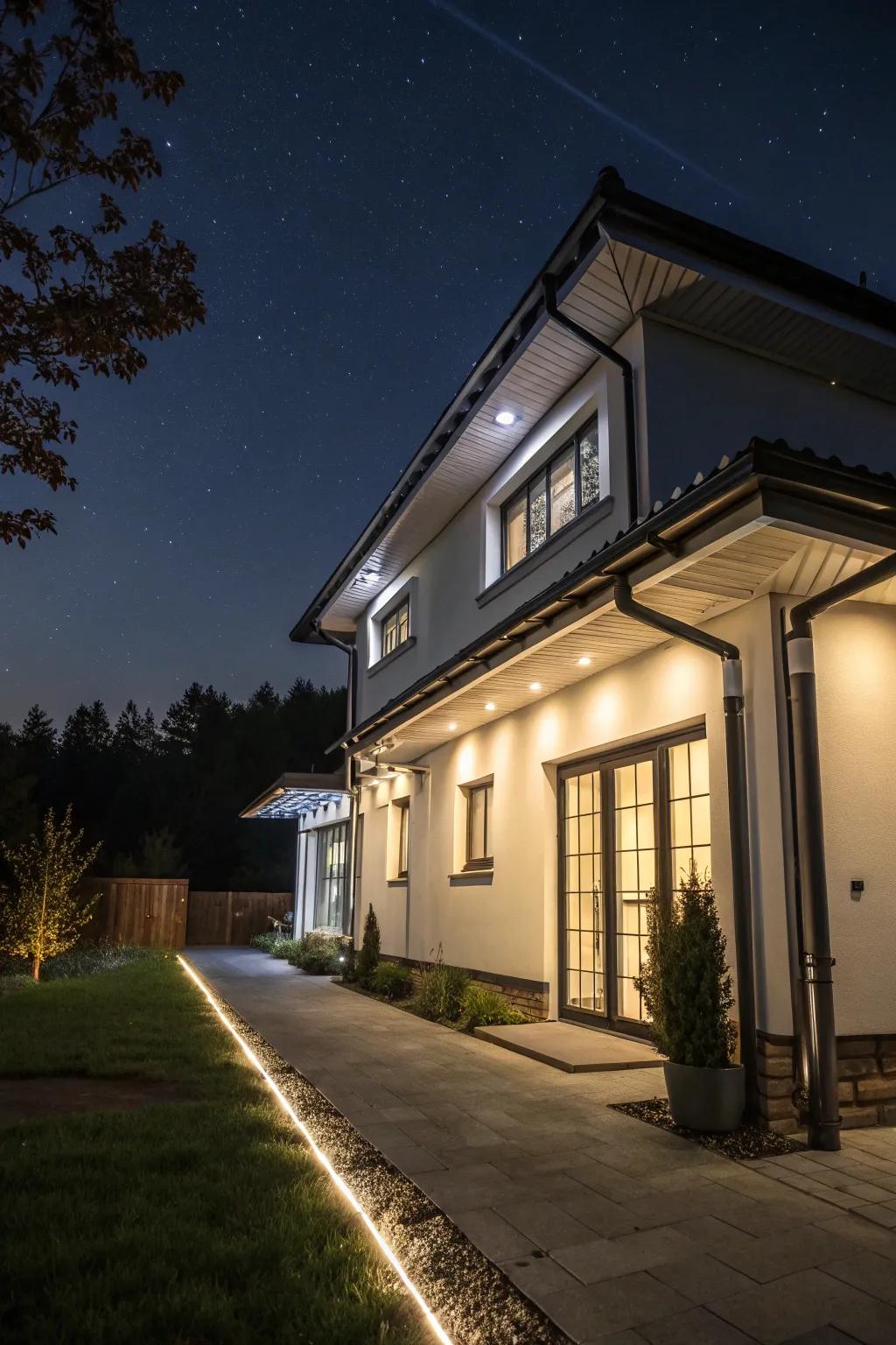 Gutter lighting: Illuminating your home with style and grace.