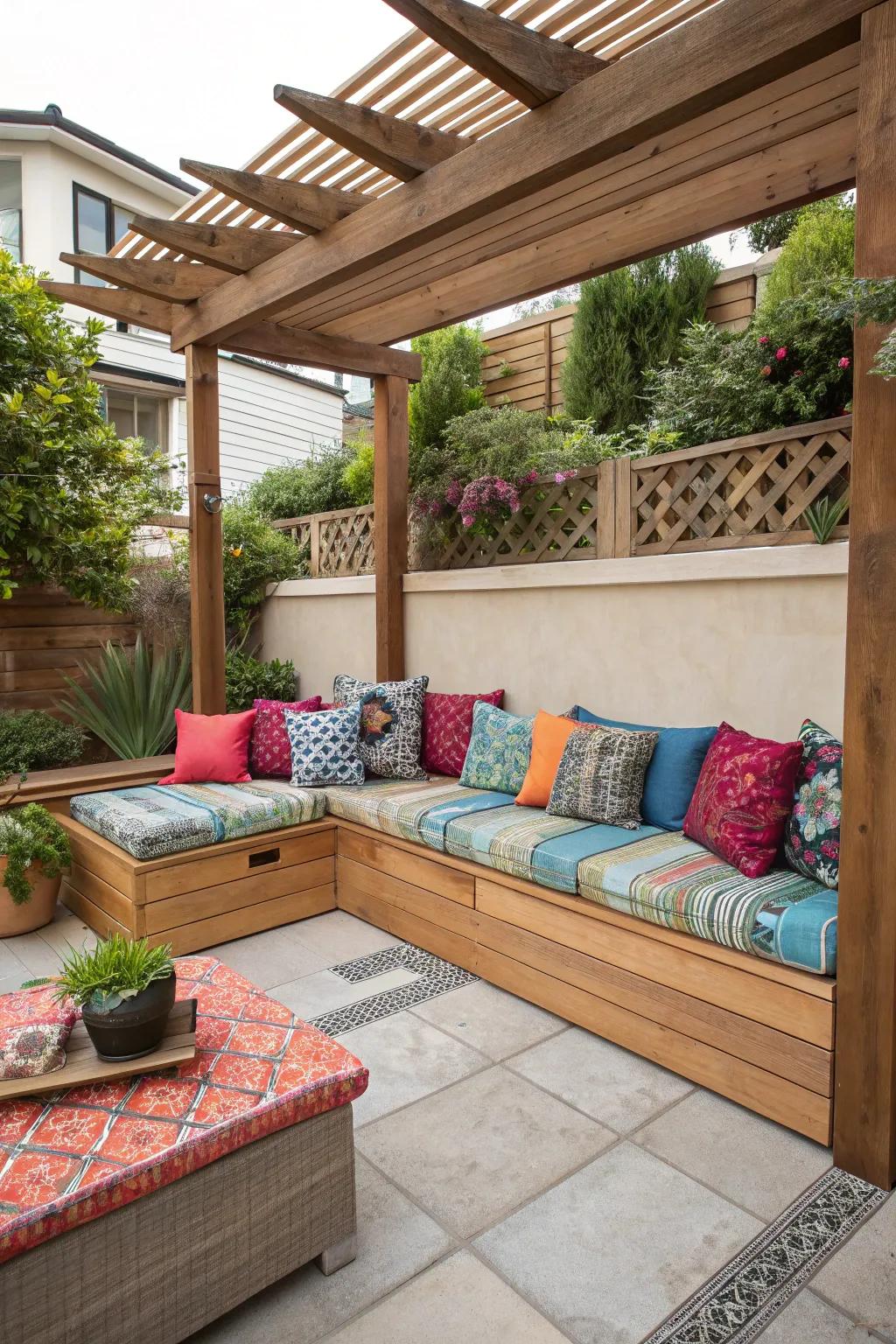 Built-in seating creates a cozy and efficient use of space.