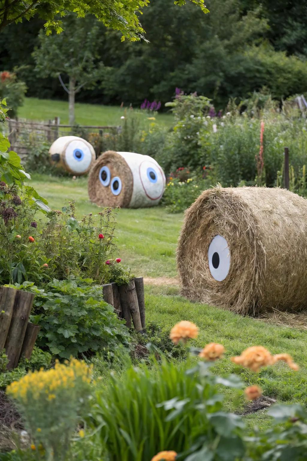 Keep an eye out for these eerie eyeball hay bales!