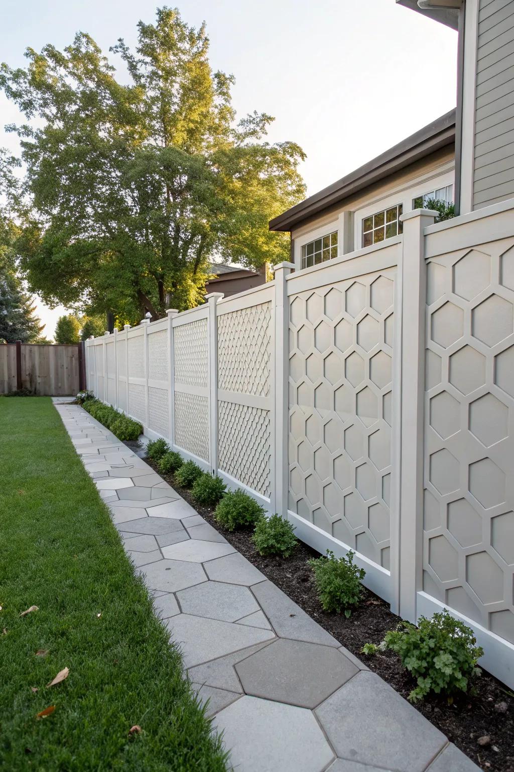 Modernize your fence with geometric designs.