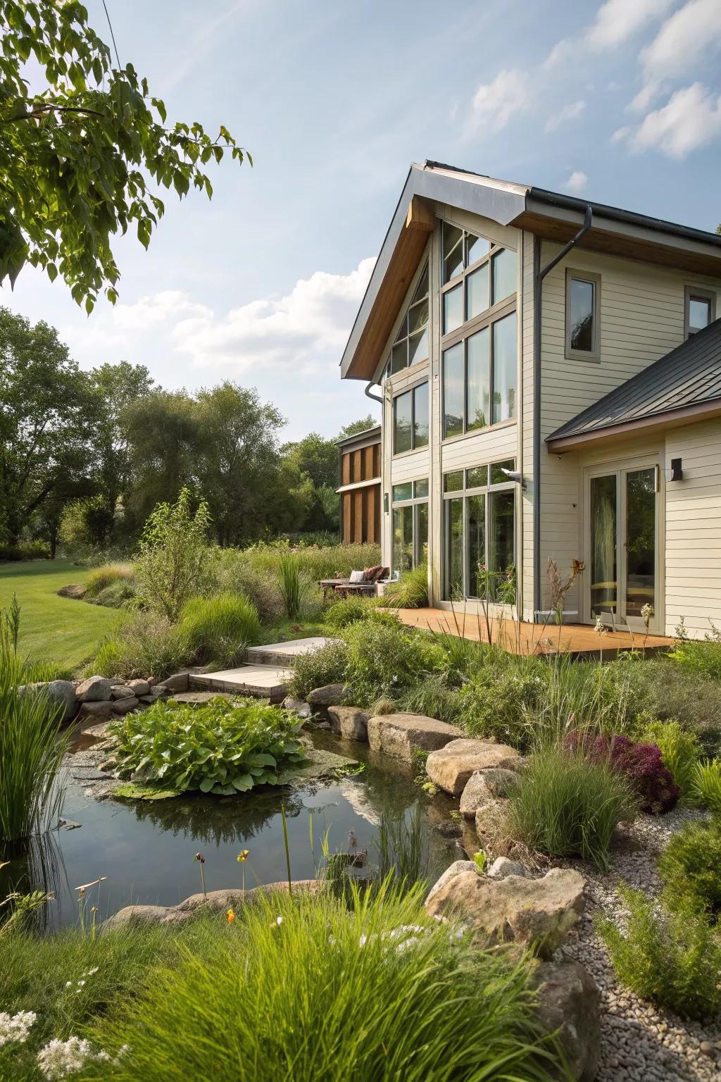 Sustainable design complements Hardie siding beautifully.