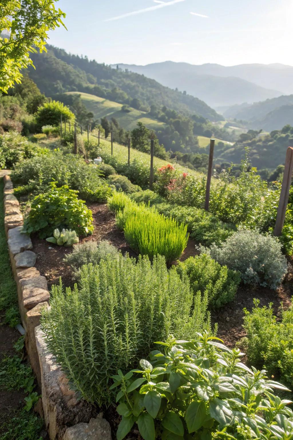 A dedicated herb section enhances both fragrance and flavor.