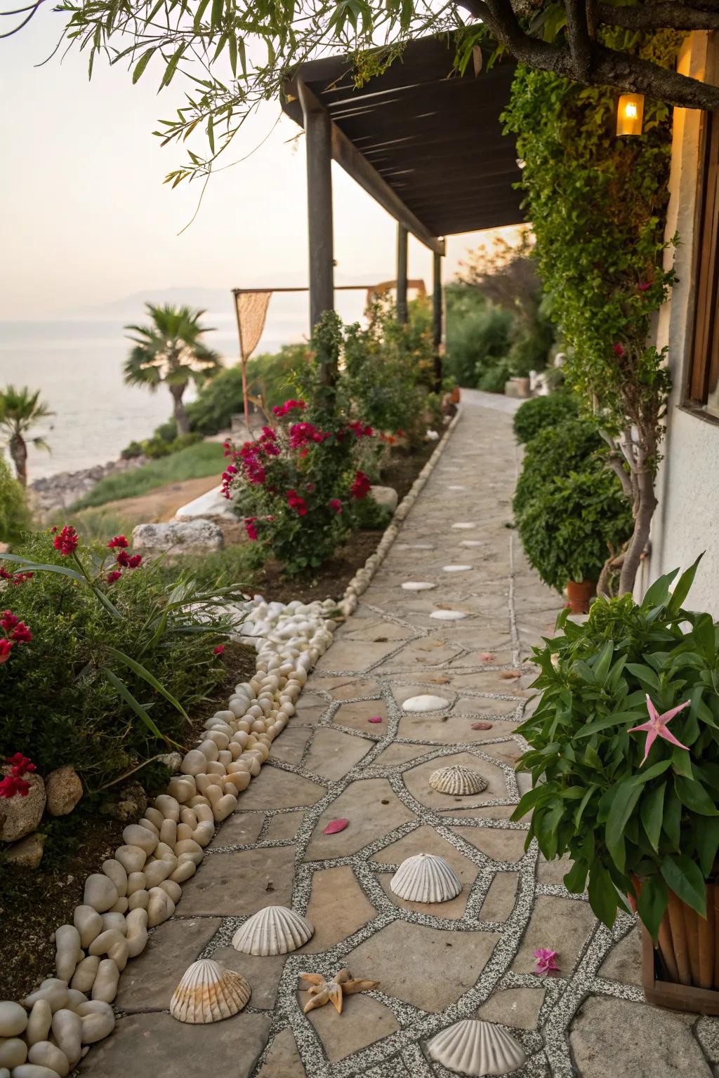 Shellstone paths bring the beach to your backyard.