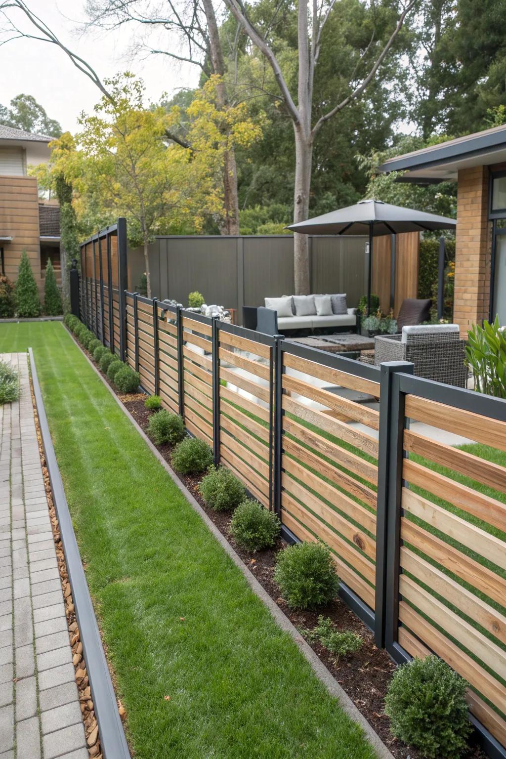 Mixed slat widths add texture and depth to this design.
