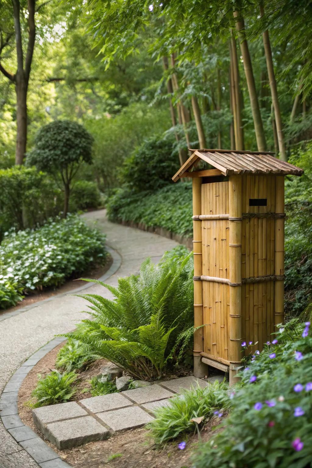 A bamboo mailbox that showcases sustainability and style