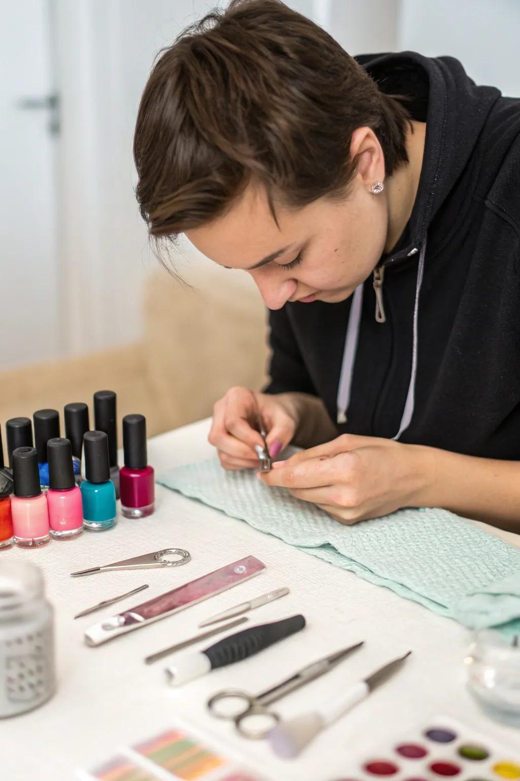 Pamper your nails with a DIY manicure.