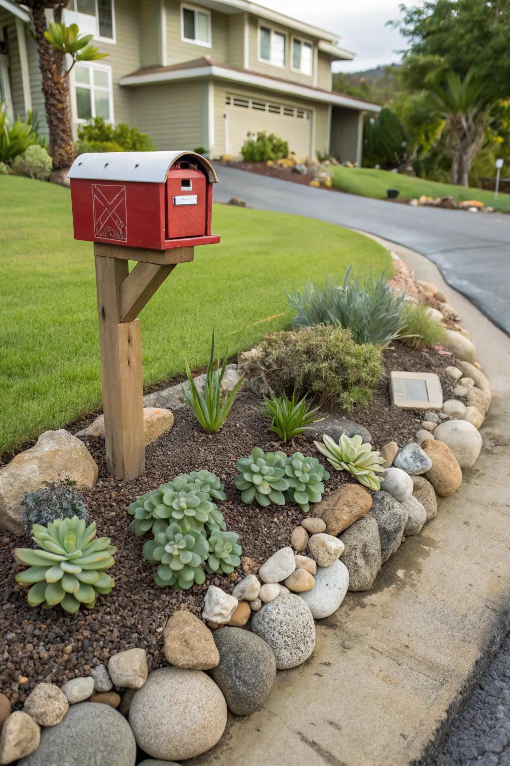 Rock gardens add a unique touch.