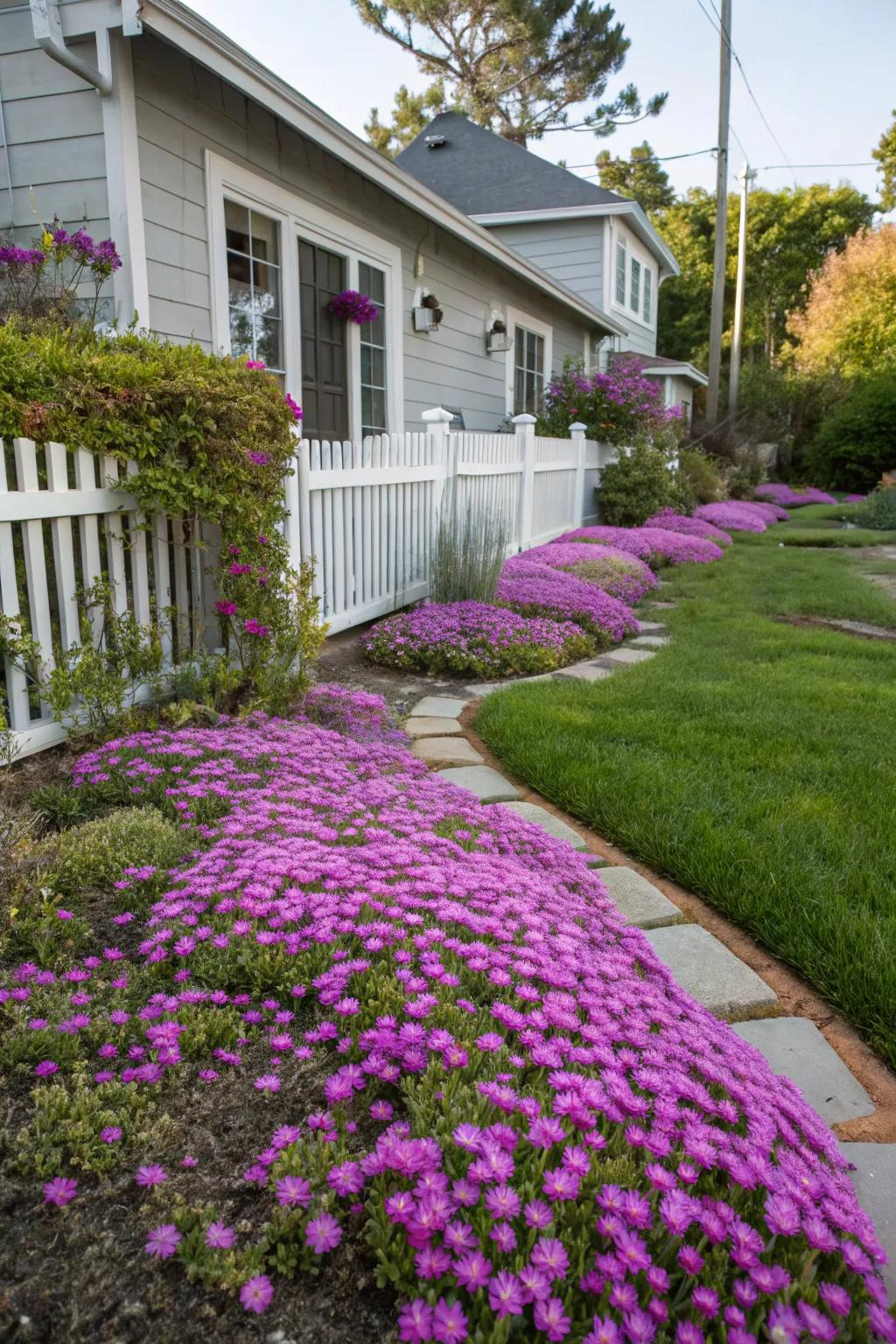 Ice plant showcasing its vibrant blooms in a water-wise garden.