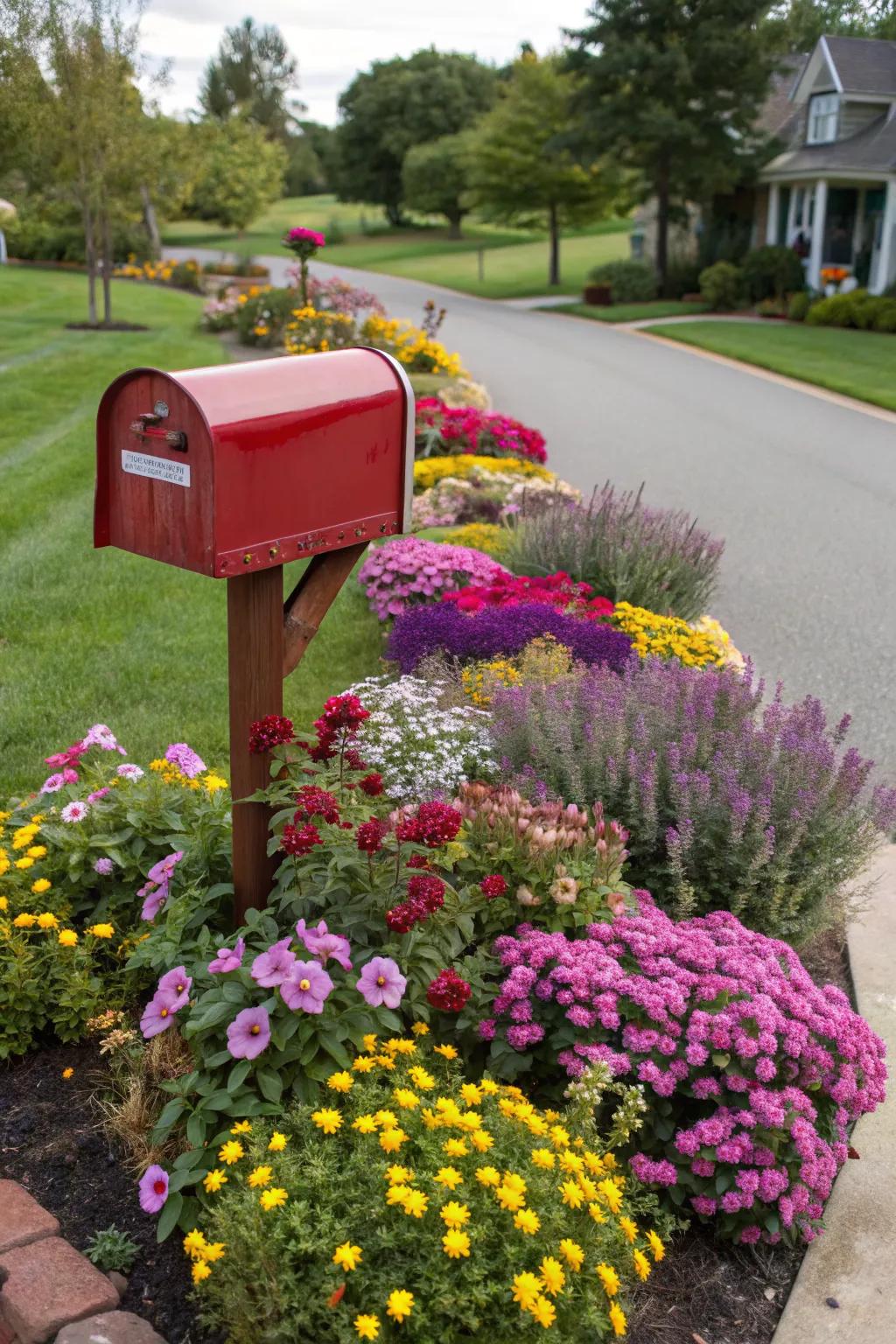 Seasonal blooms keep your mailbox garden lively throughout the year.