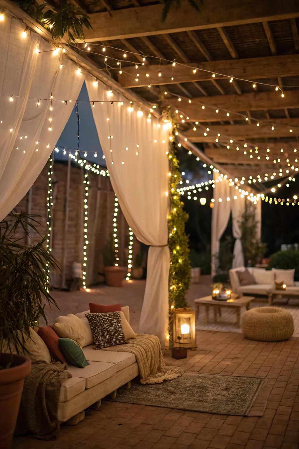 Fairy lights add a magical and cozy glow to your space.