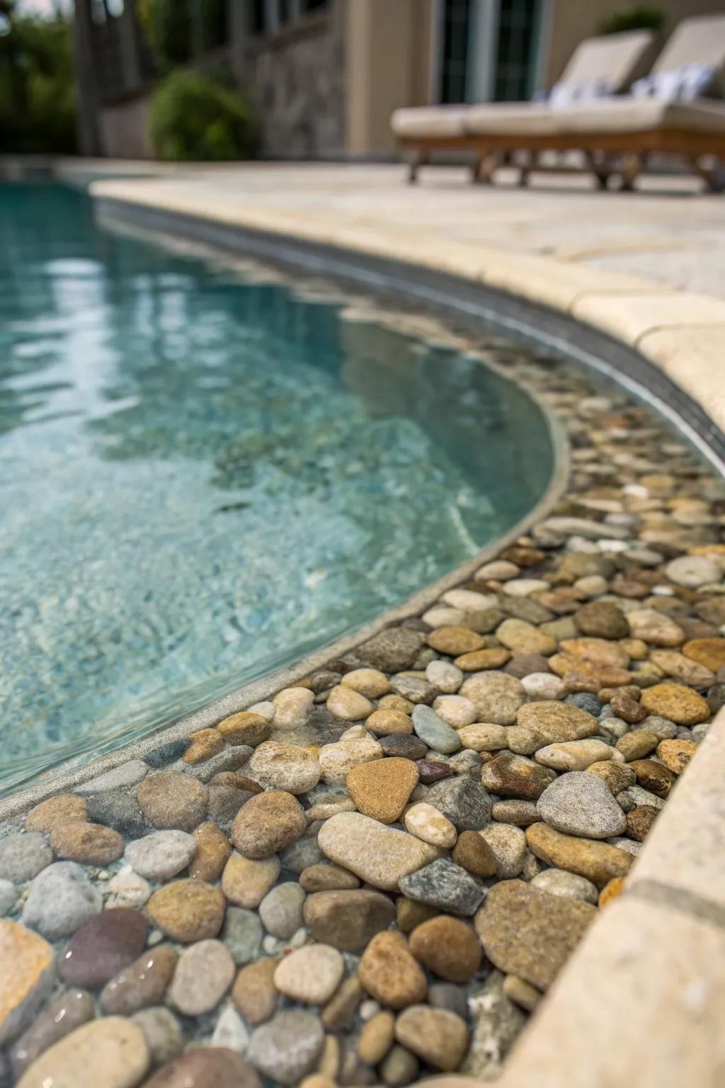 Discover the beauty and durability of a natural pebble pool finish.