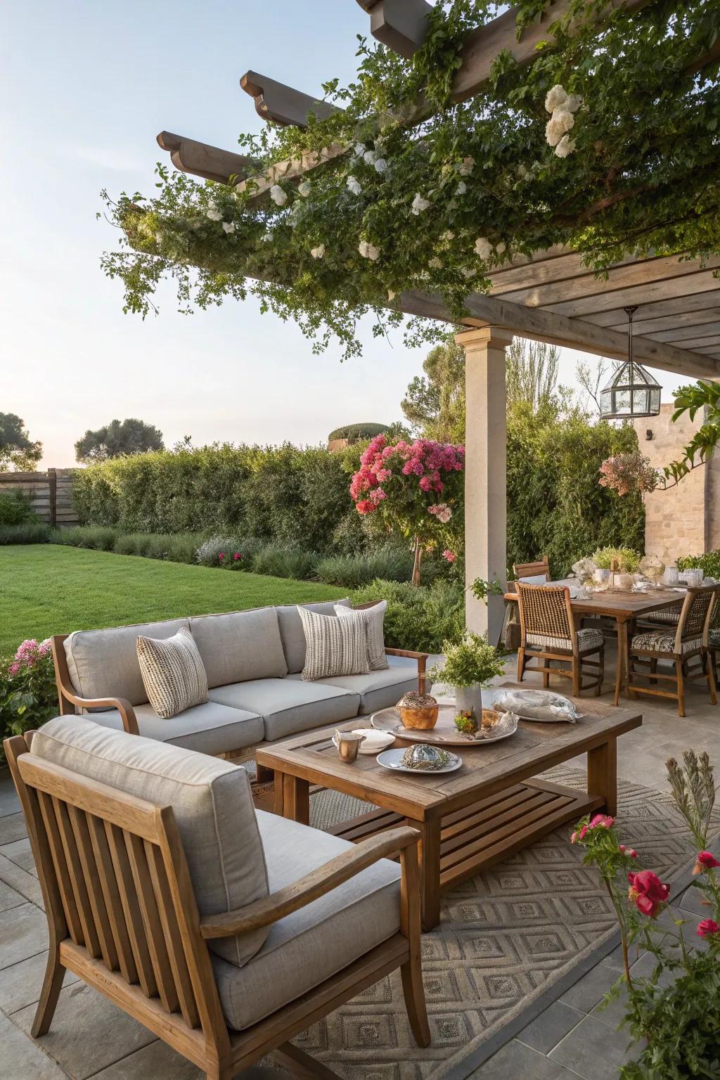 Outdoor living spaces offer comfort and style year-round.