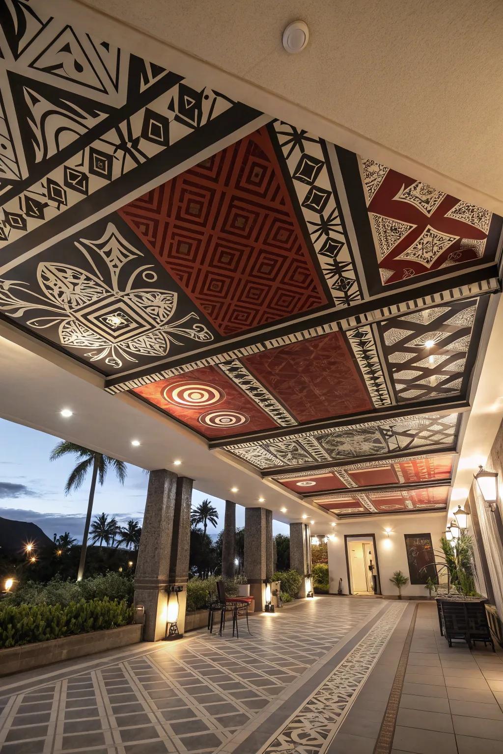 Geometric designs add a modern twist to your lanai.