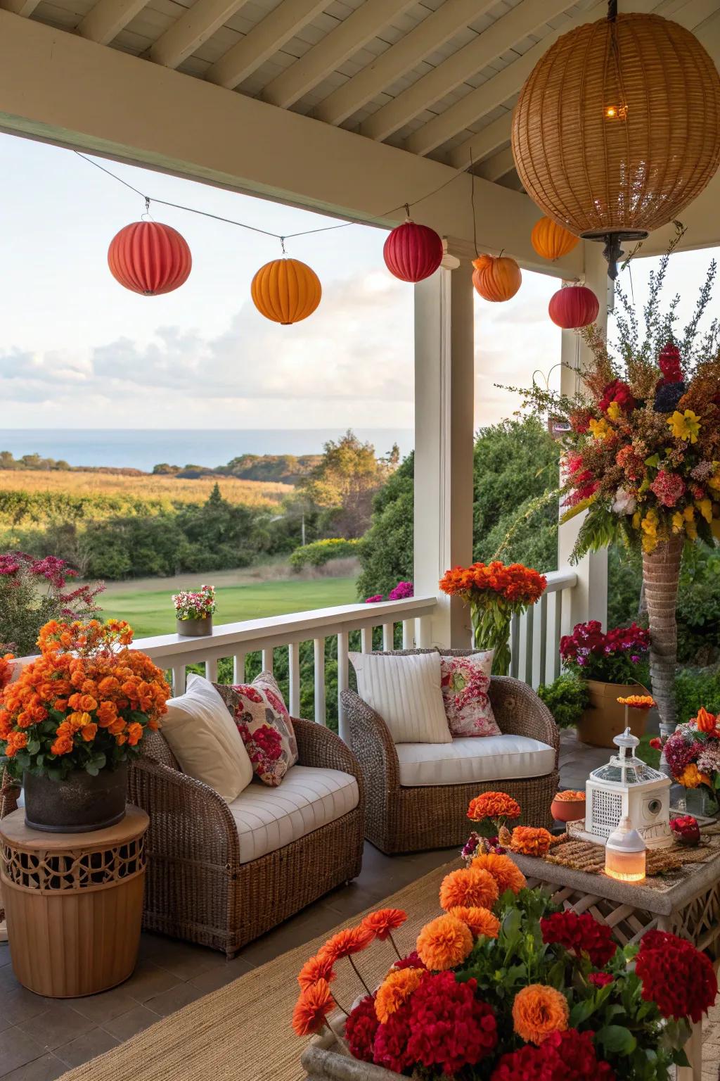 Seasonal decor keeps your lanai fresh and inviting.