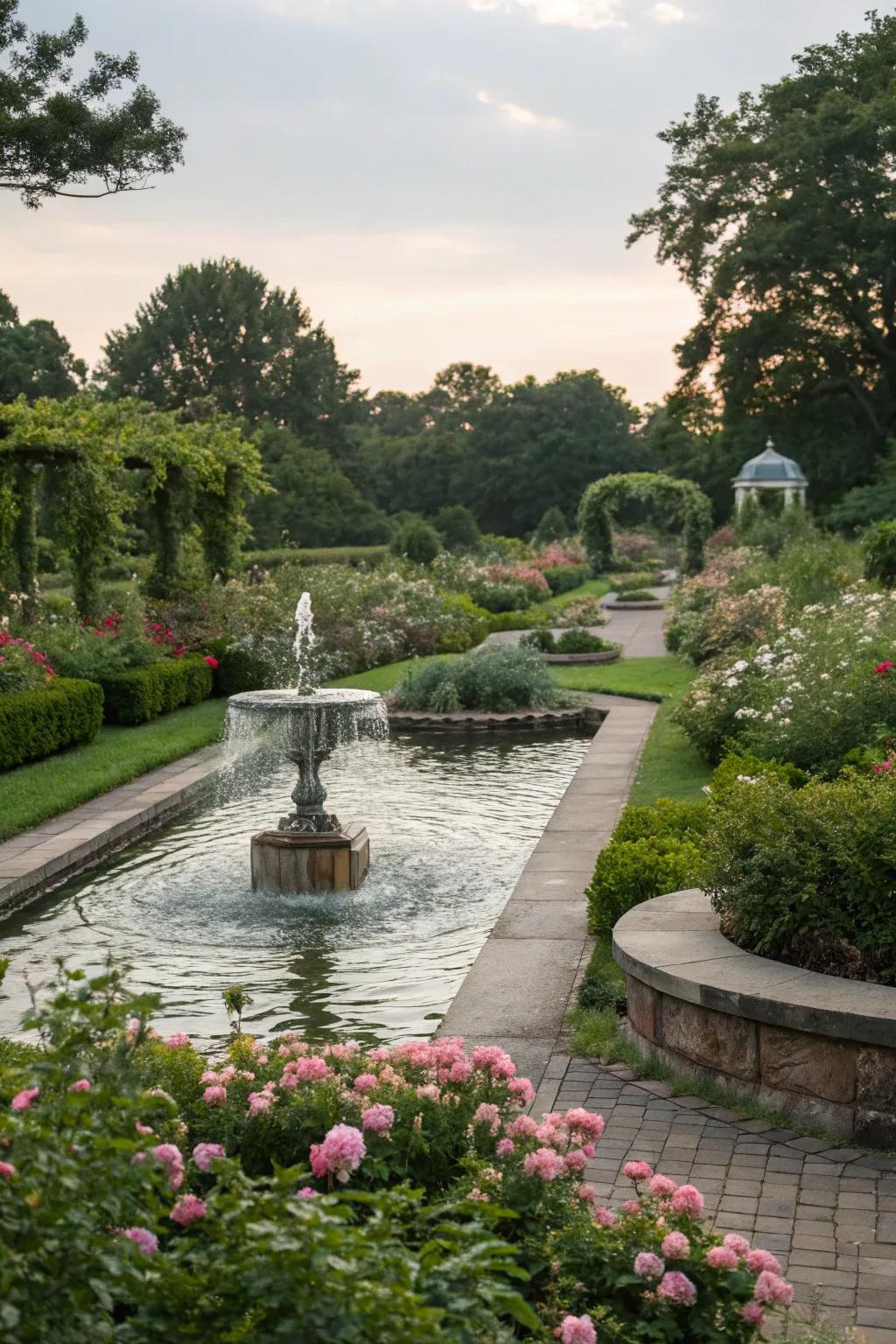 Water features add serenity and drown out urban noise in your garden.