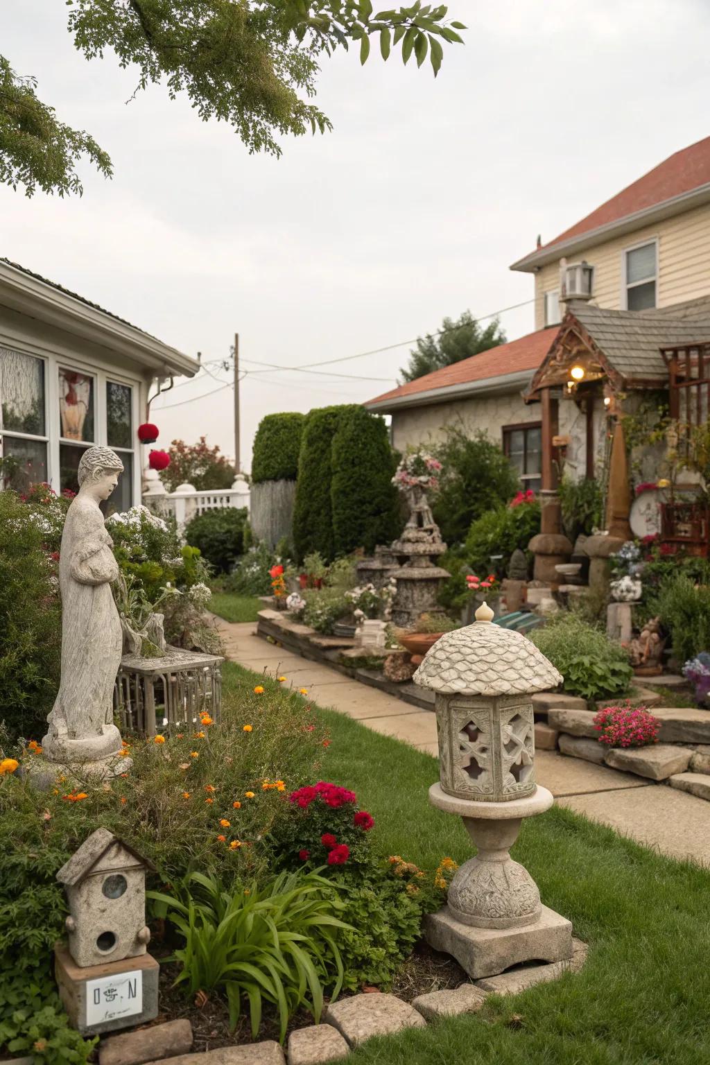 Express yourself with eclectic garden art.