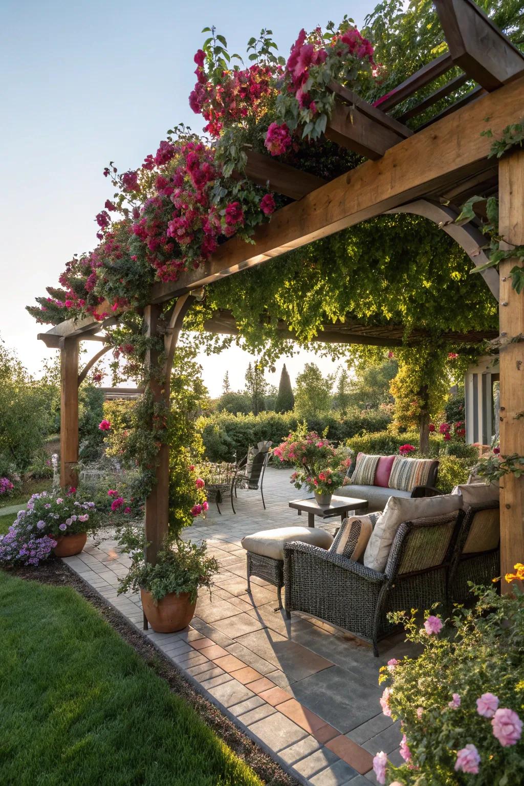 An elegant pergola providing shade and style.